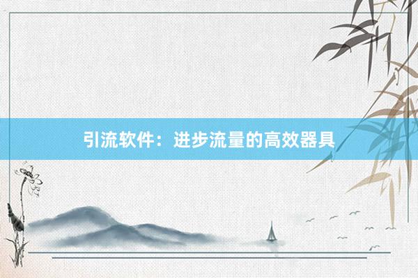 引流软件:进步流量的高效器具