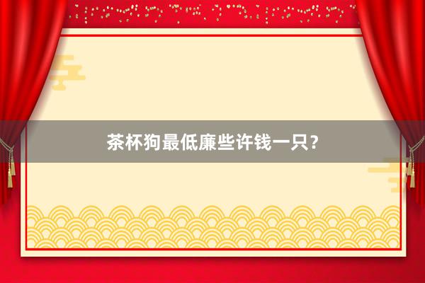 茶杯狗最低廉些许钱一只？
